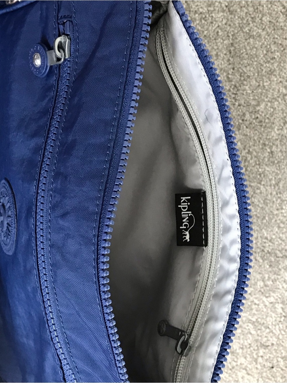 Kipling Callie Blue Nylon Crossbody Bag w/ Signature Monkey Keychain - Picture 7 of 7